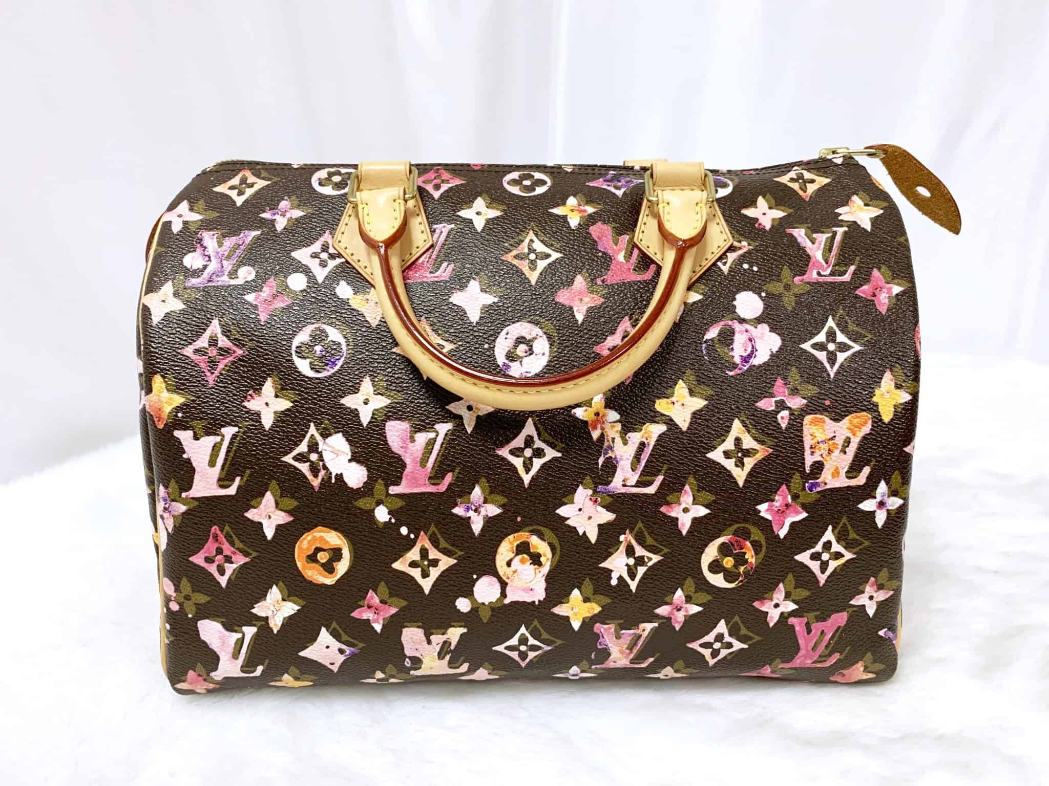 Louis Vuitton, Bags, Louis Vuitton Cherry Black Watercolor Aquarelle  Papillon Frame Bag 24l26a