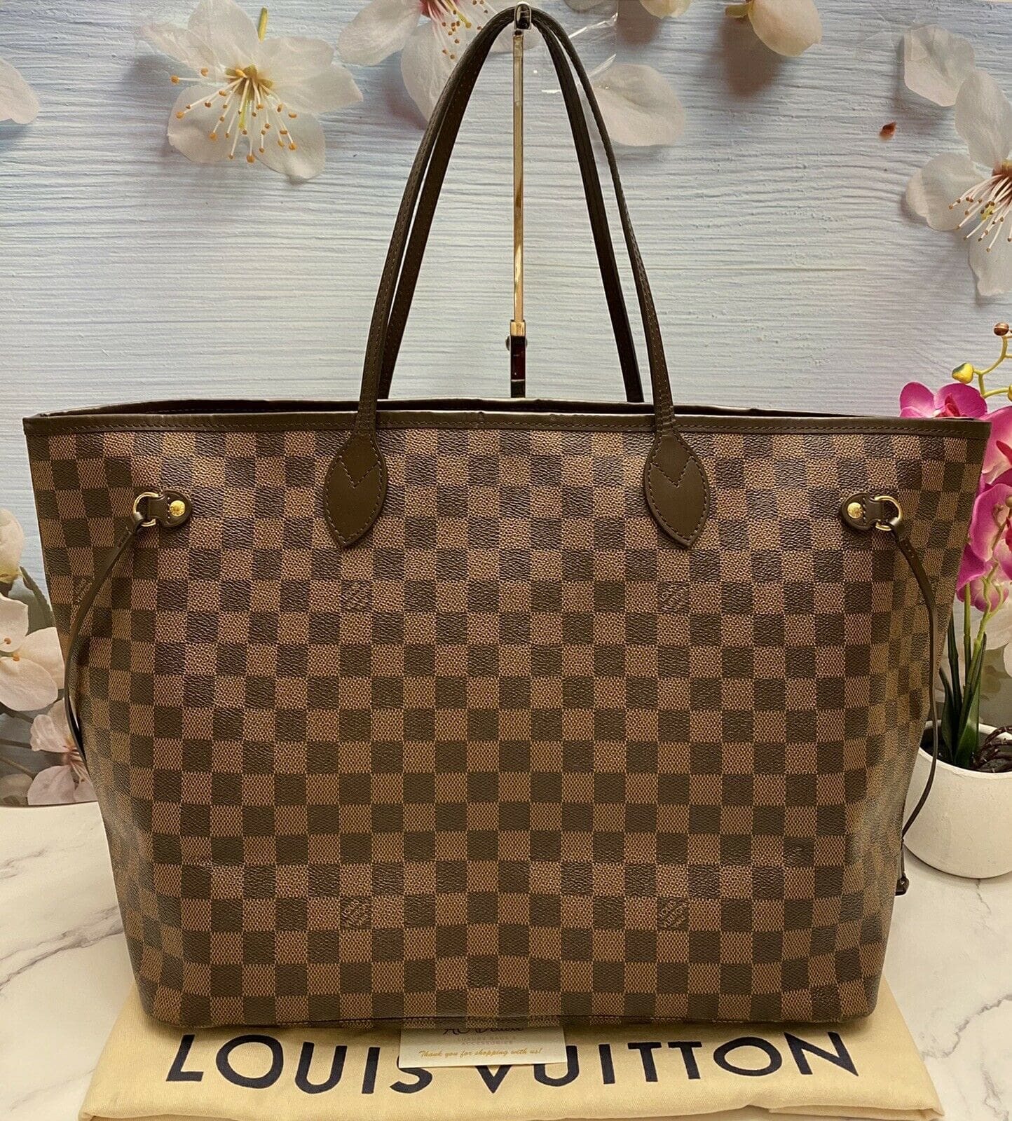 Louis Vuitton, Bags, Auth Louis Vuitton Neverfull Mm New Red Cerise  Cherry Lining