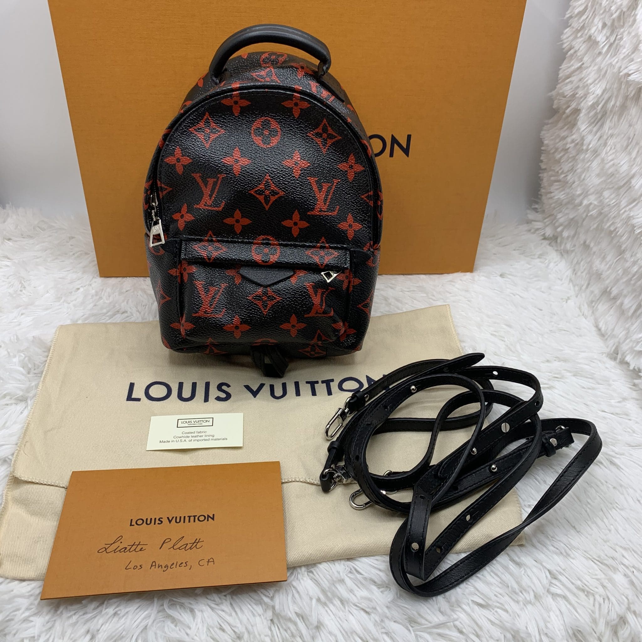 sold louis vuitton infrarouge palm springs mini backpack blackred reetzy