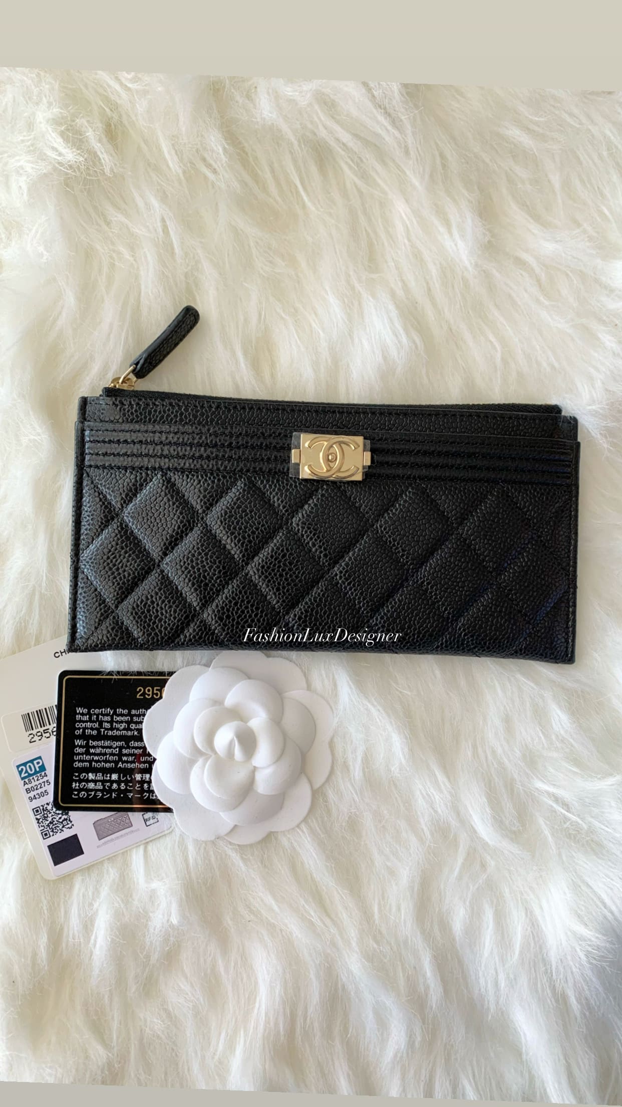 Chanel 23A Zippy Long Wallet Black Caviar Ghw