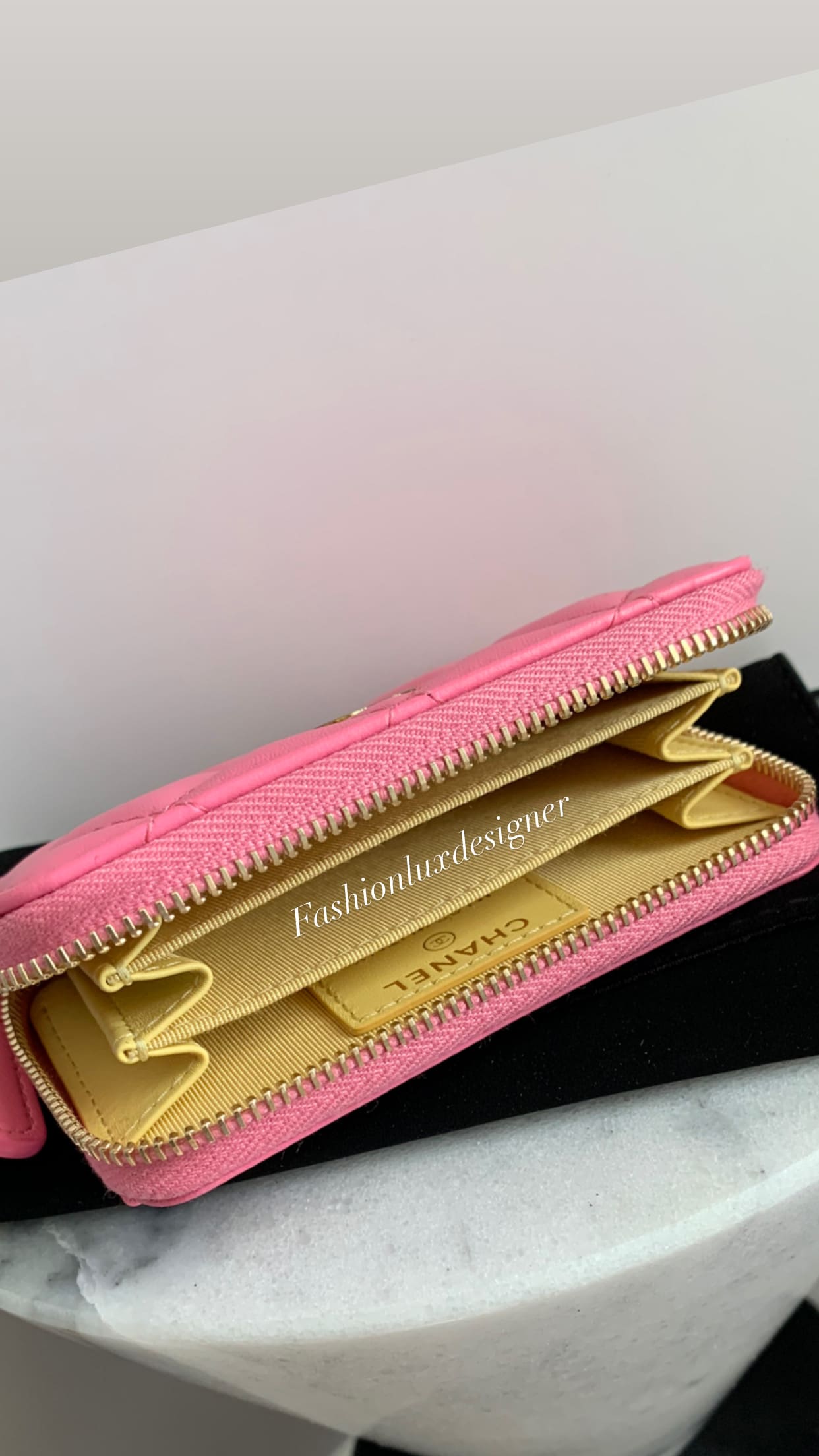 Chanel Pink Zip Wallet For Sale at 1stDibs