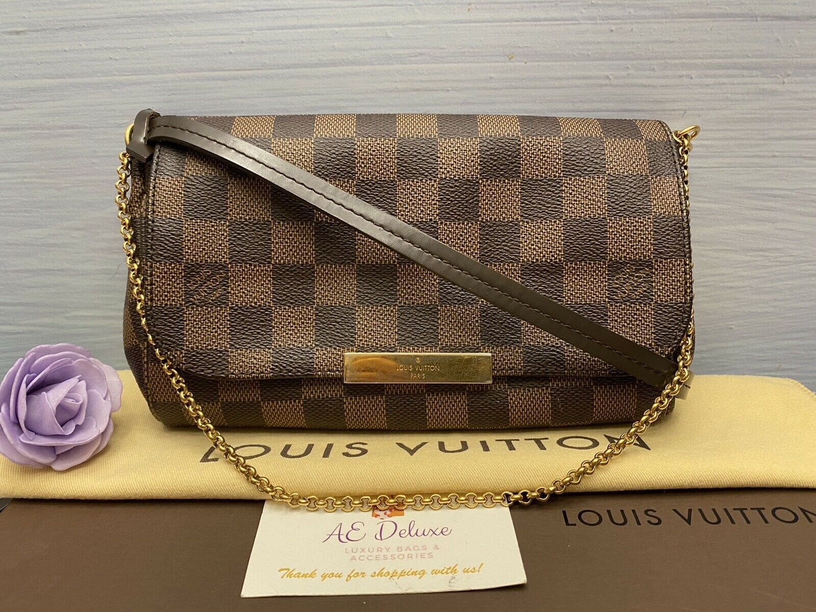Louis Vuitton Favorite PM Damier Ebene Clutch Crossbody(SD2114