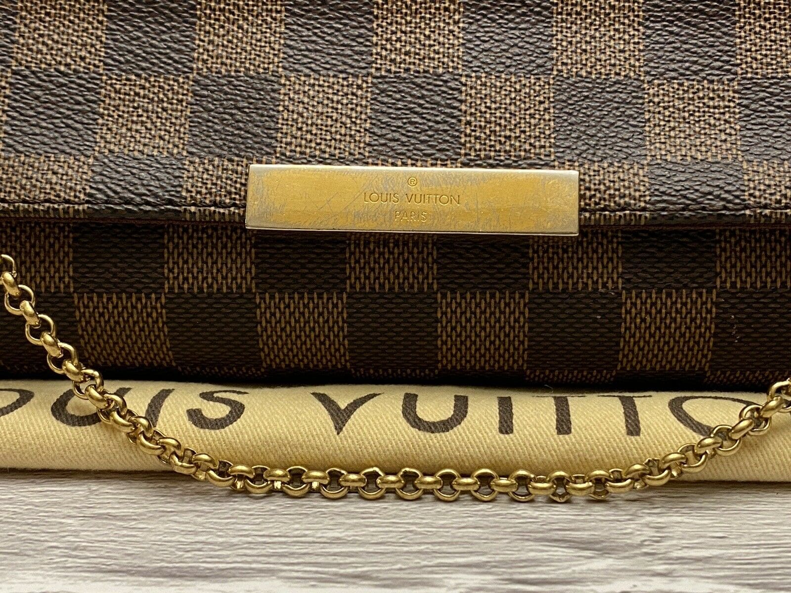 Louis Vuitton Favorite PM Damier Ebene Clutch Crossbody(SD2114