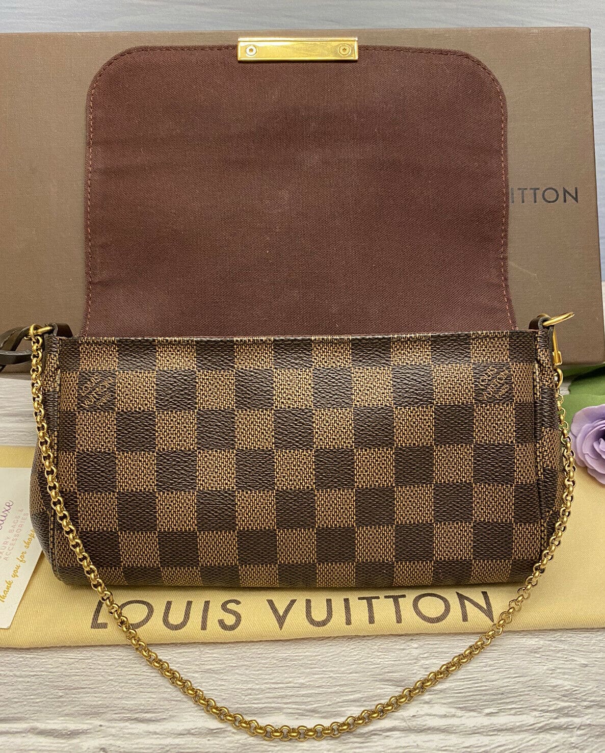 Louis Vuitton, Bags, Favorite Pm Damier Ebene Clutch Crossbodysd214