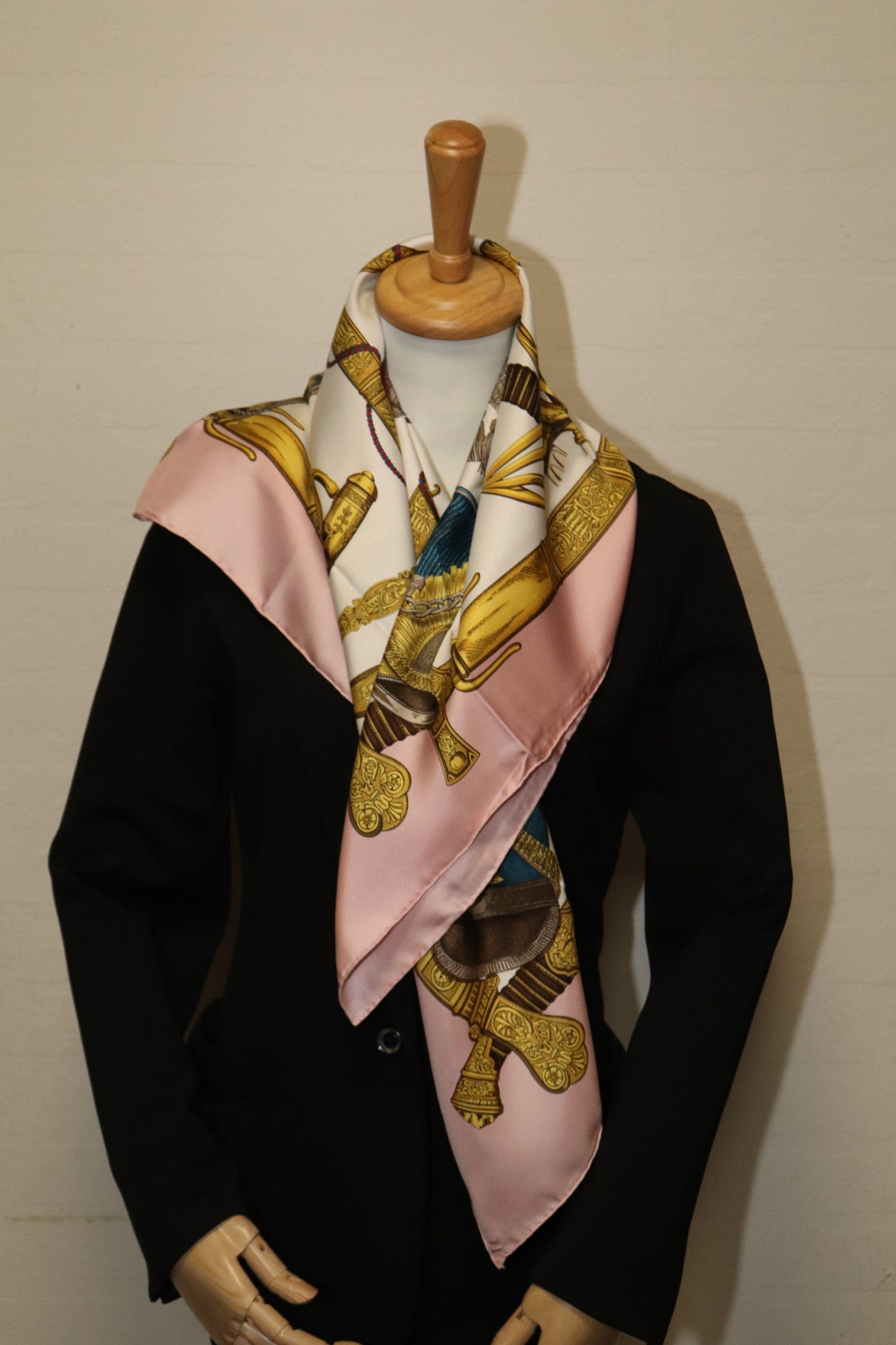 Hermes 100% Silk Scarf - 'Grand Uniforme' - Pink (1165) - Reetzy