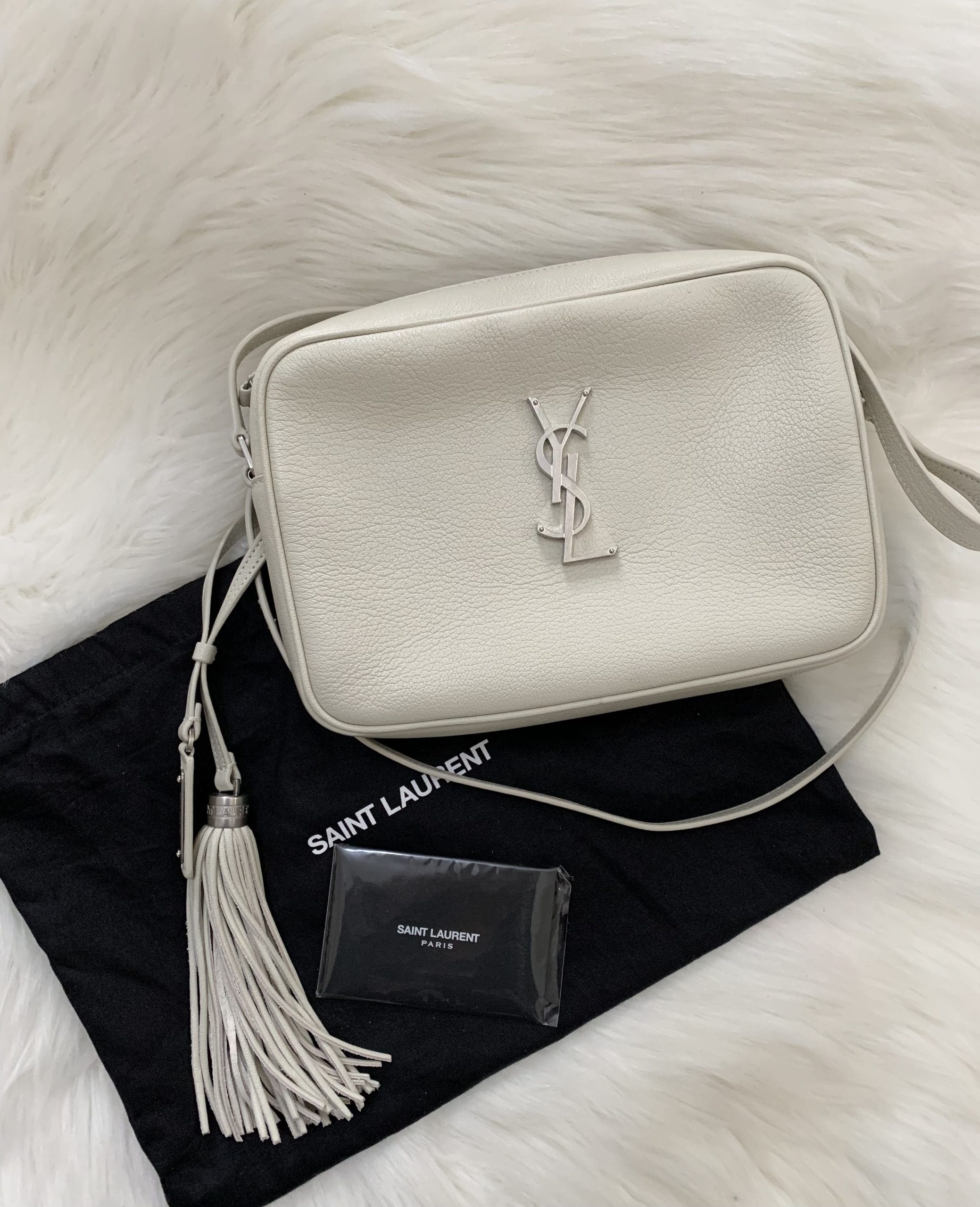 ysl camera bag cream