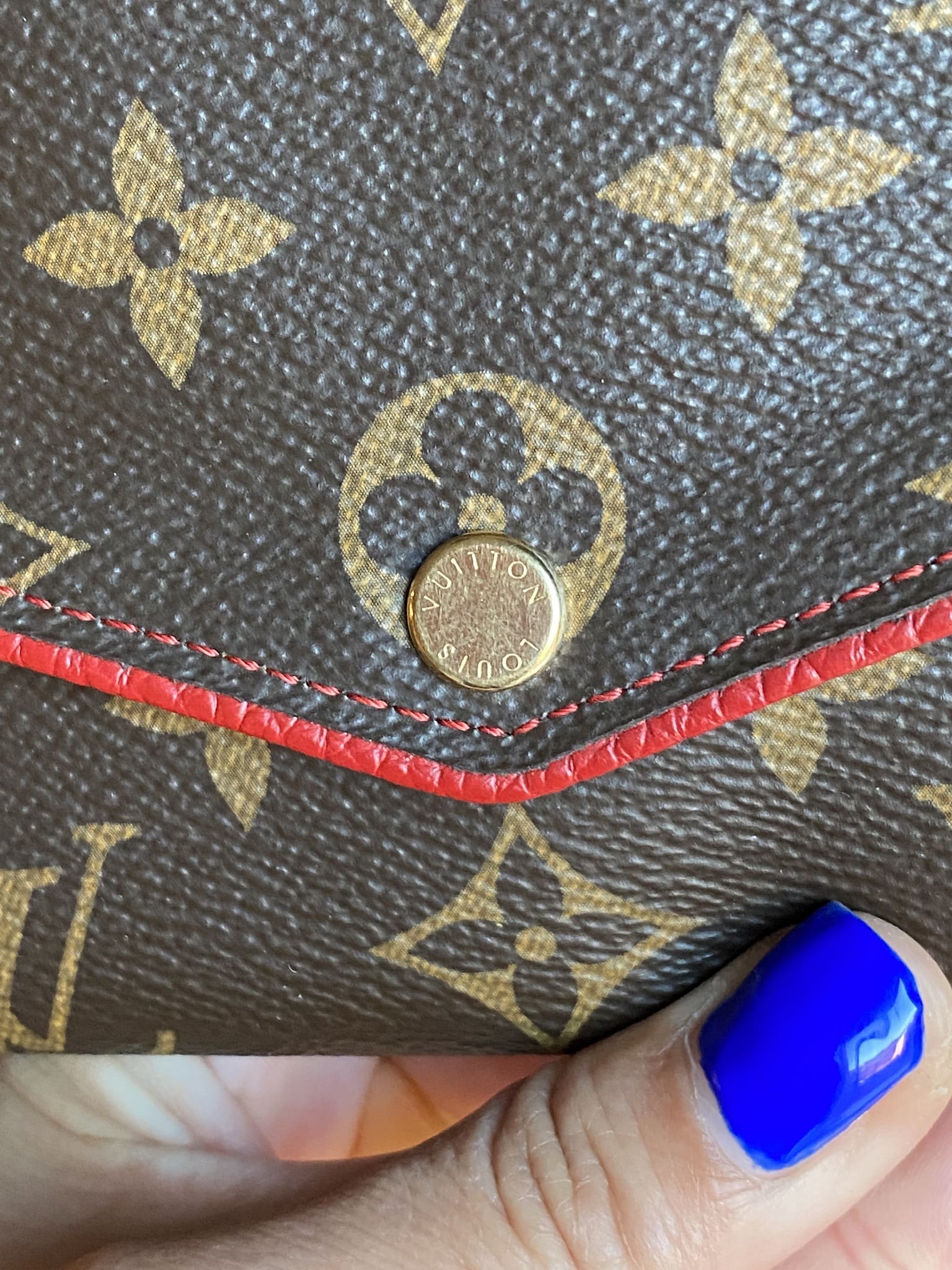 Louis Vuitton Wallet Portefeuille Sarah Retiro M61184 Cerise Monogram Red  MI1157,  in 2023