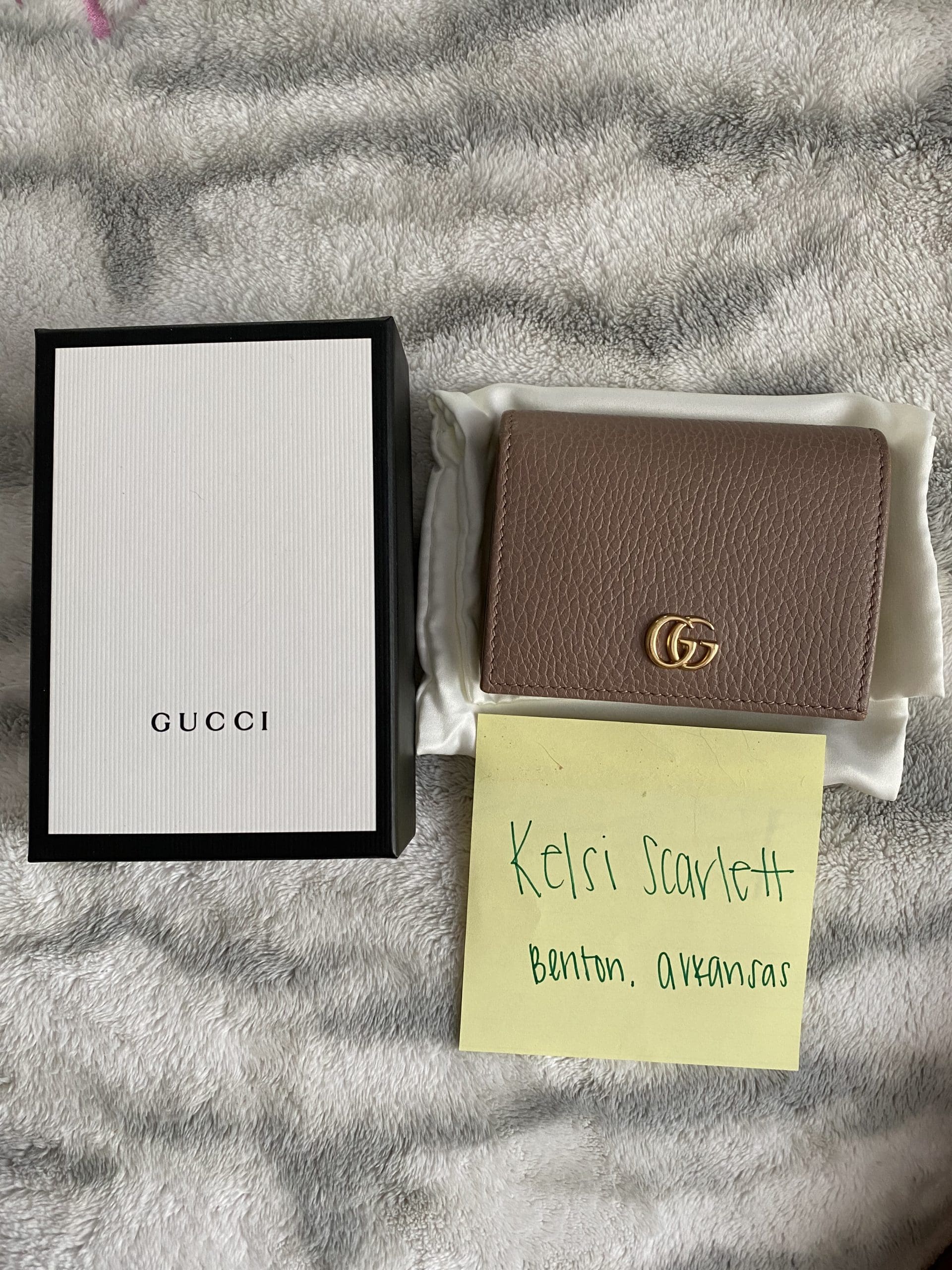 Gucci Pink GG Marmont Small Card Case Wallet – The Closet