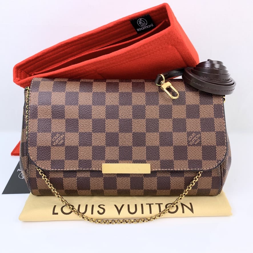 Louis Vuitton, Bags, Authentic Discontinued Louis Vuitton Mm Favorite  Damier Ebene With Red Interior