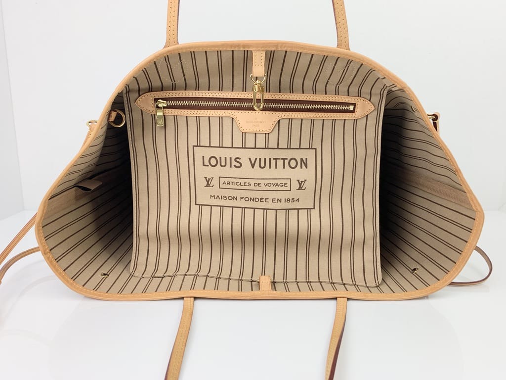 🌼 Authentic Louis Vuitton Neverfull GM Monogram Beige Tote (FL3190)  +Receipt 🌼 - Reetzy