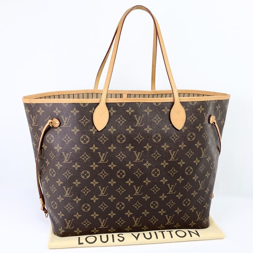 🌼 Authentic Louis Vuitton Neverfull GM Monogram Beige Tote (FL3190)  +Receipt 🌼 - Reetzy