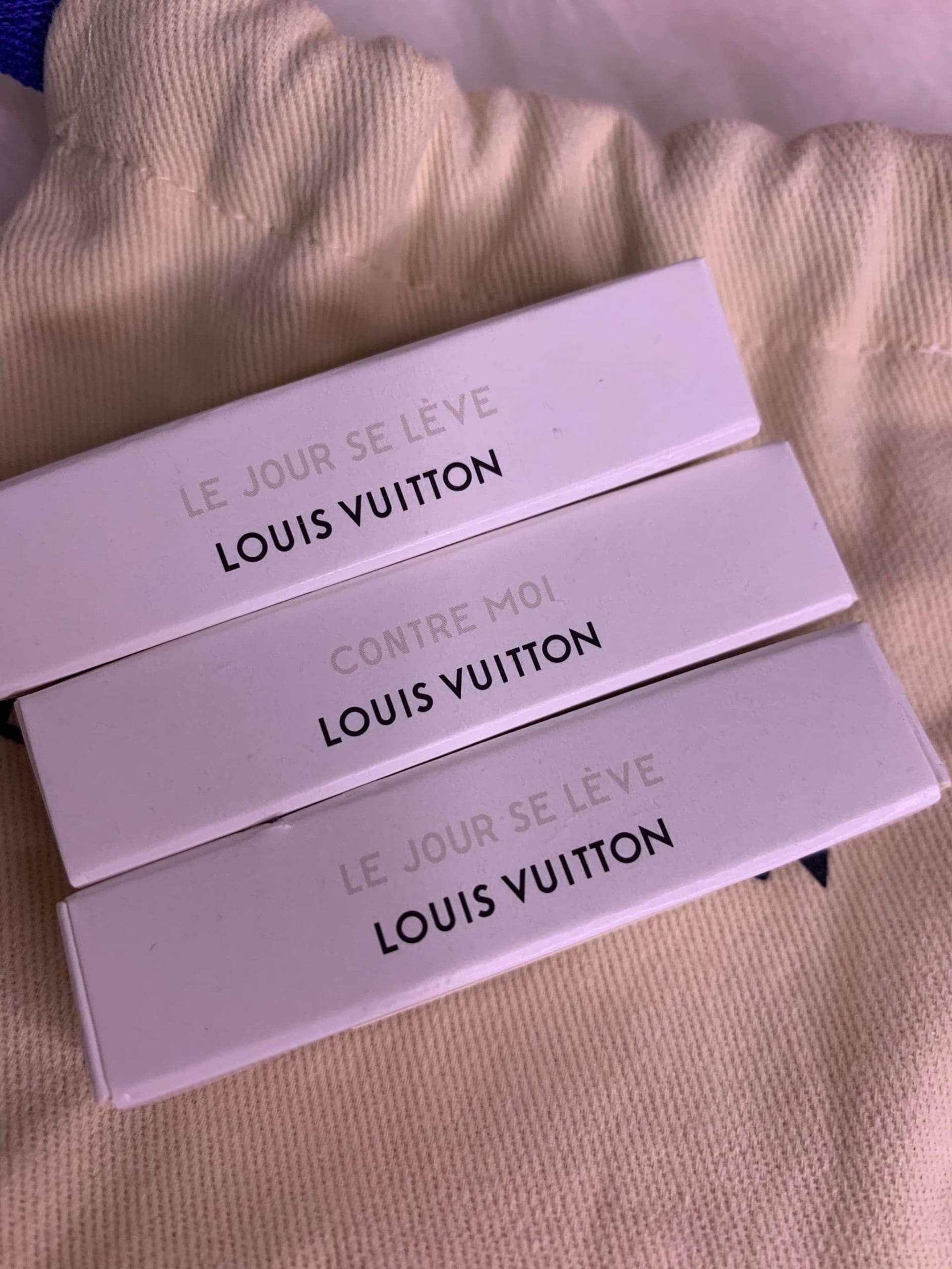 Assorted Louis Vuitton Fragrance Samples at Boutique Store