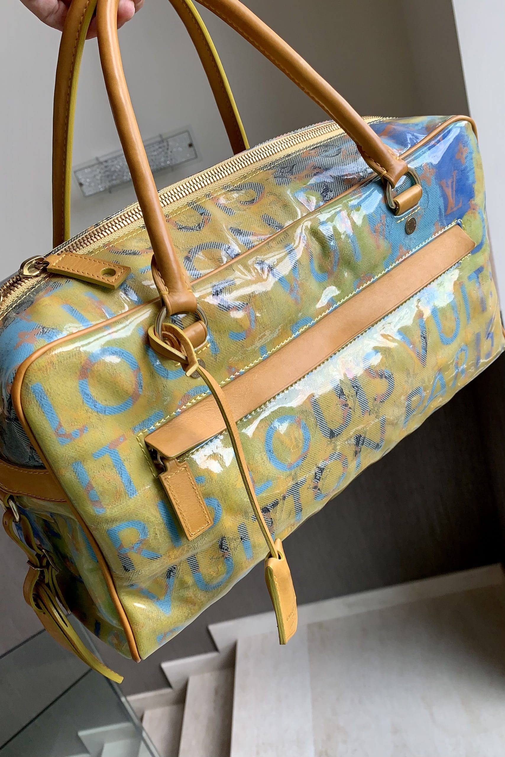 Louis Vuitton 2008 Prince Jaune Denim Weekender Pulp Bag limited edition -  Reetzy