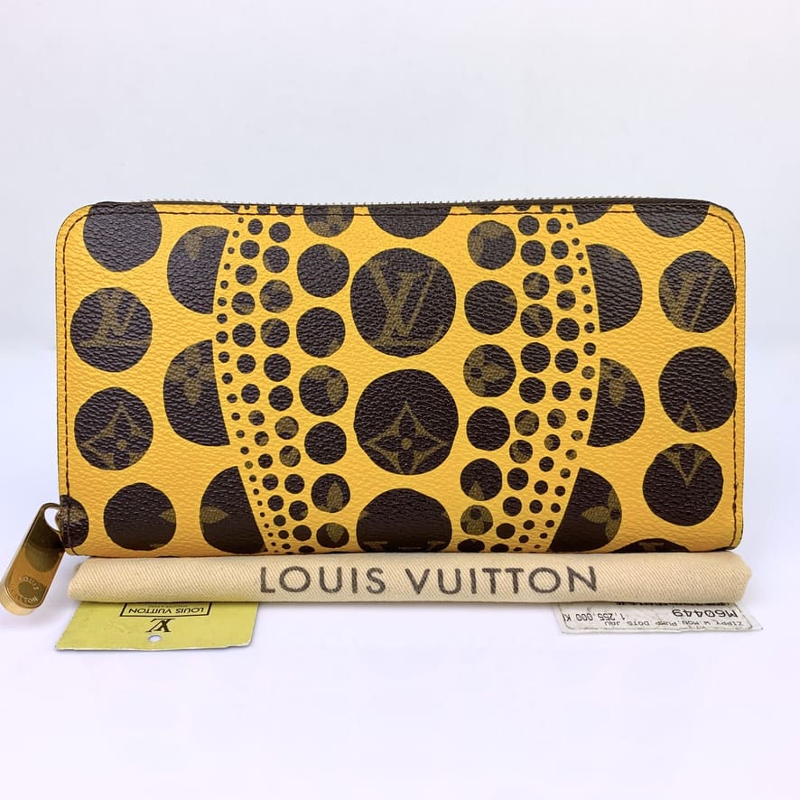 LOUIS VUITTON purse M60449 Pumpkin Dot / Zippy Wallet Yayoi Kusama