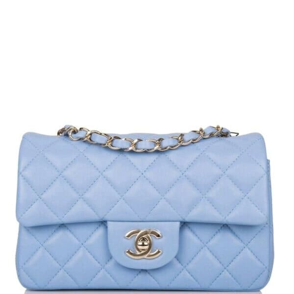 Chanel Sky Blue Classic Handbag - Skyblue