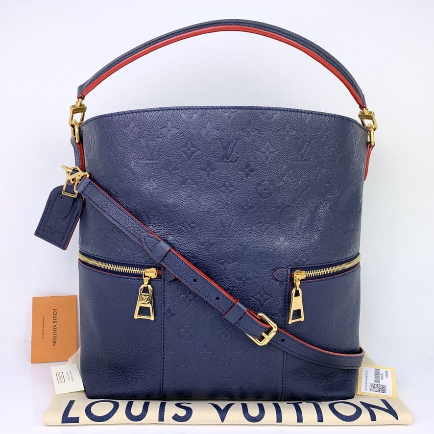 LOUIS VUITTON Melie Empreinte Leather Hobo Bag Beige- 20% OFF