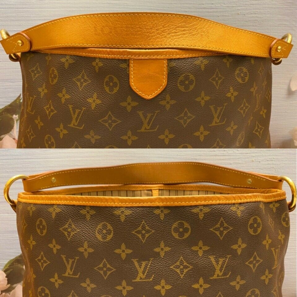 Louis Vuitton Delightful MM Monogram Beige Shoulder Bag Tote Purse