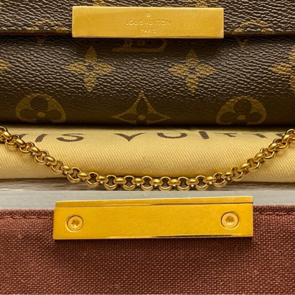 🌸Louis Vuitton Favorite MM Monogram Chain Clutch Crossbody (SA2154) +Dust  Bag🌸