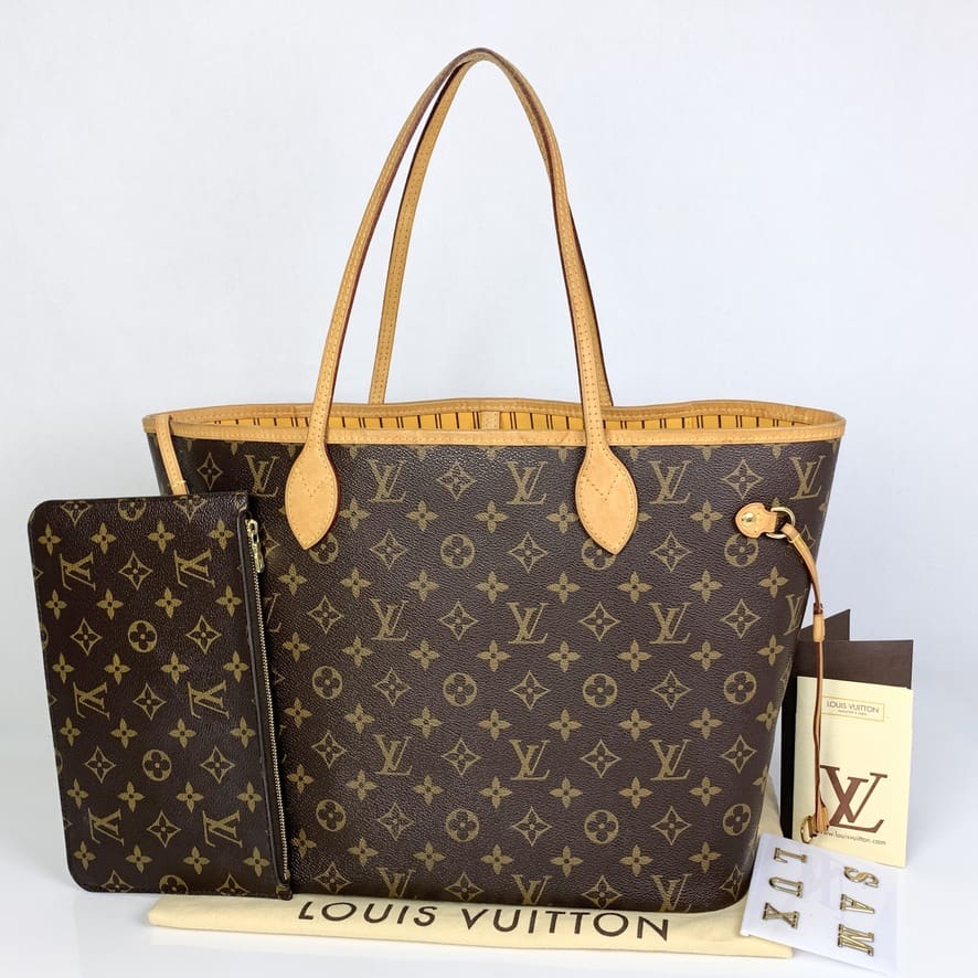 Neverfull MM with Pouch in Monogram Mimosa (GI4183) - Reetzy