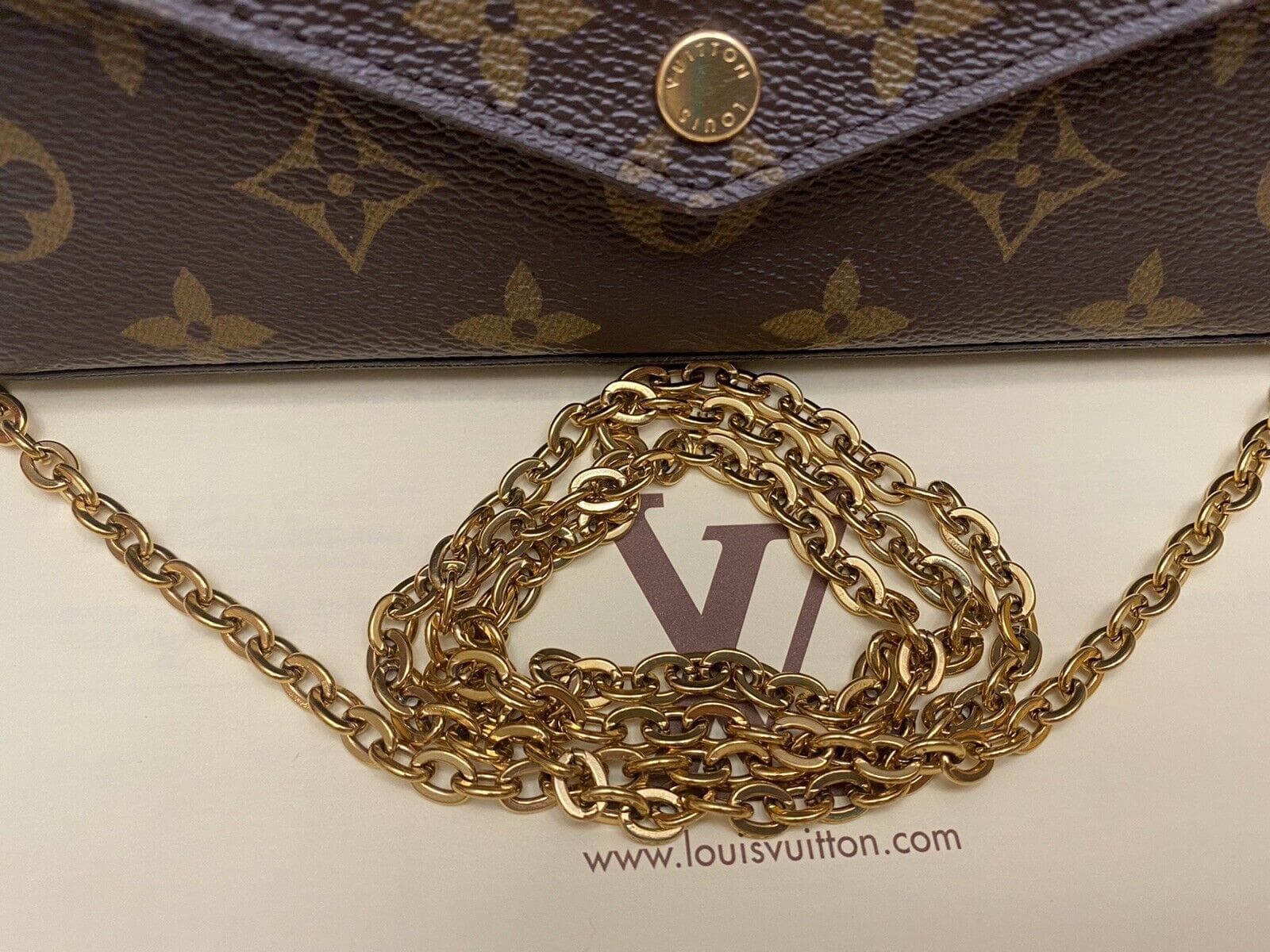 Louis Vuitton Felicie Monogram Fuchsia Clutch Crossbody (SP2186) - Reetzy