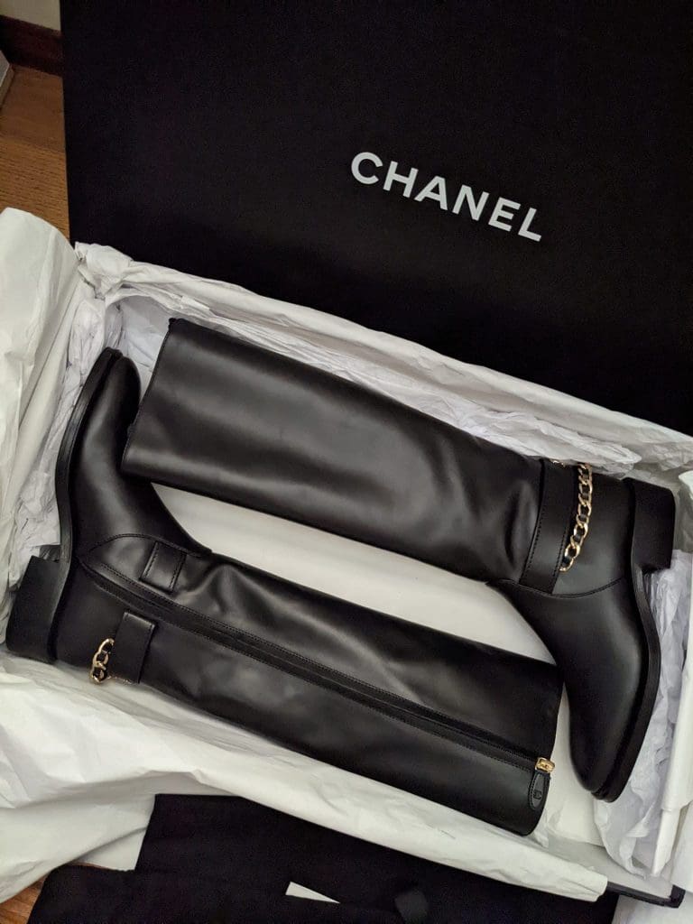CHANEL, Shoes, Chanel Shearling Laceup Ankle Boots New Size 375