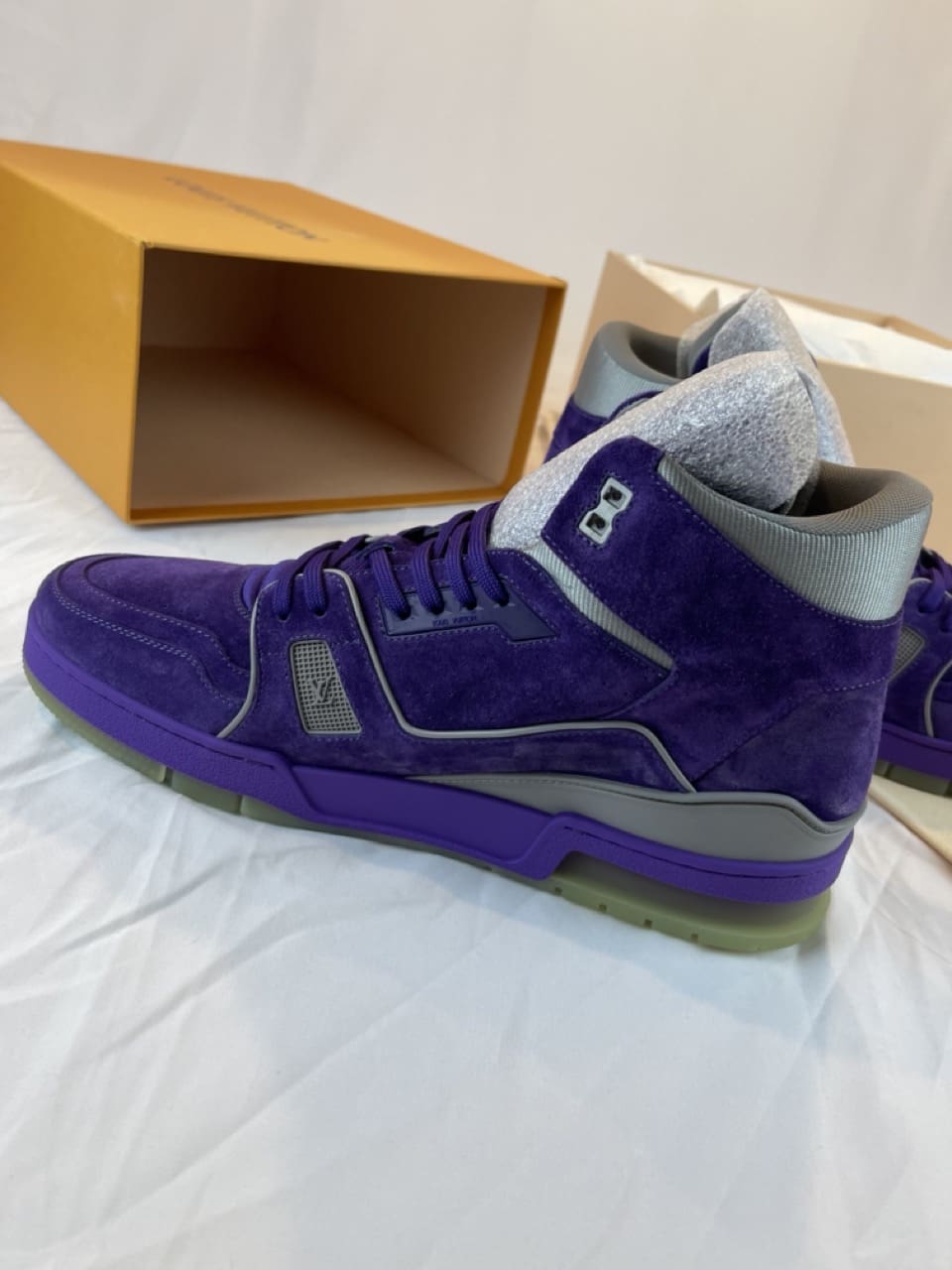 Louis Vuitton Sneakers Men Purple Lv Trainer Sneaker Size Uk 10.5 Us 11.5  A733