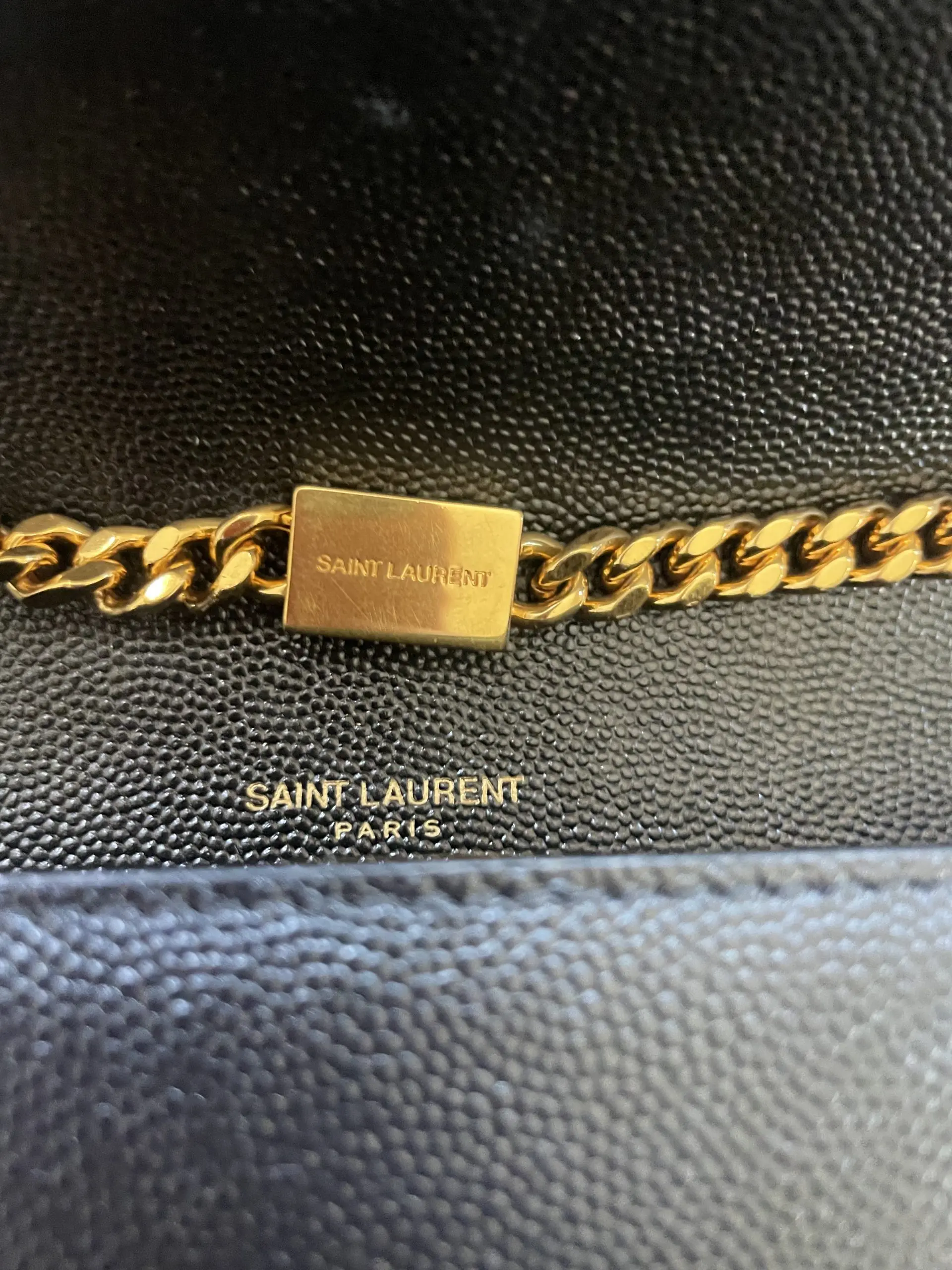 Shop Saint Laurent Kate Medium Chain Bag In Grain De Poudre Embossed  Leather