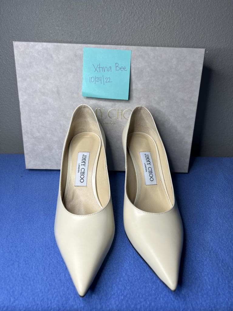 Jimmy Choo Ava, 85, 37.5 linen - Reetzy