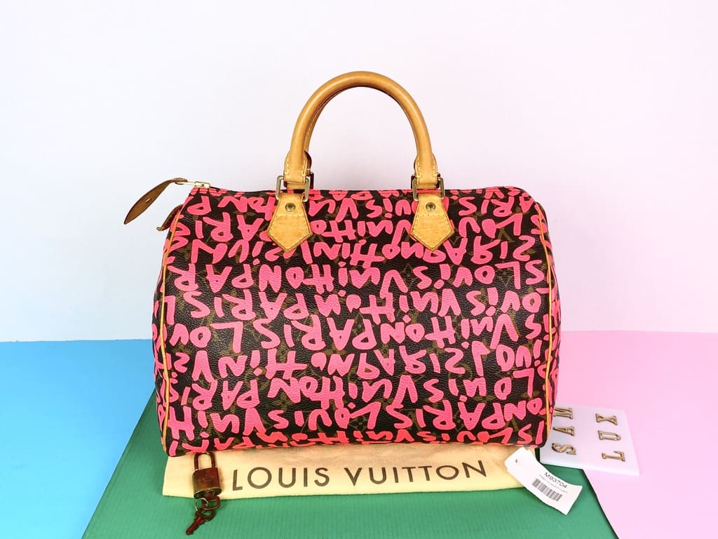 Limited Edition Stephen Sprouse Monogram Graffiti Speedy 30 Fuchsia - Reetzy