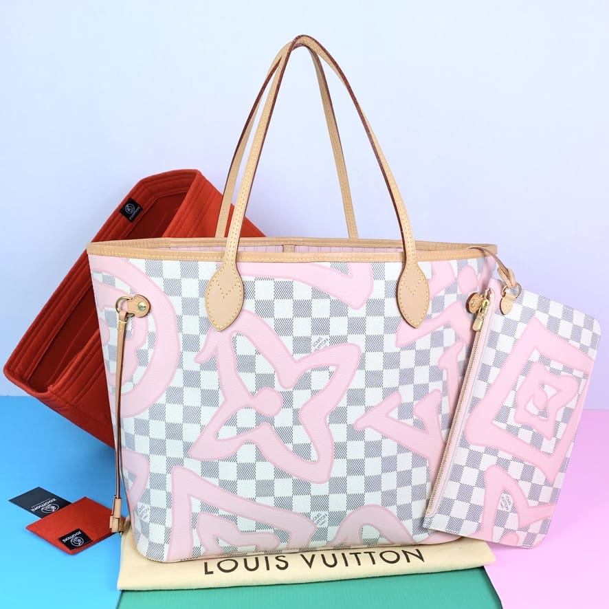 Authentic Louis Vuitton Neverfull MM Tahitienne Rose SOLD OUT
