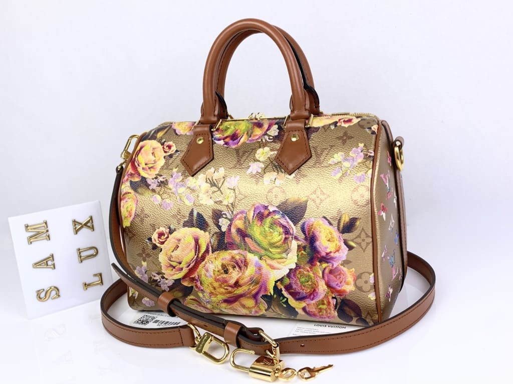 Limited Edition Speedy 25 Bandoulière in Golden Flowery Floral
