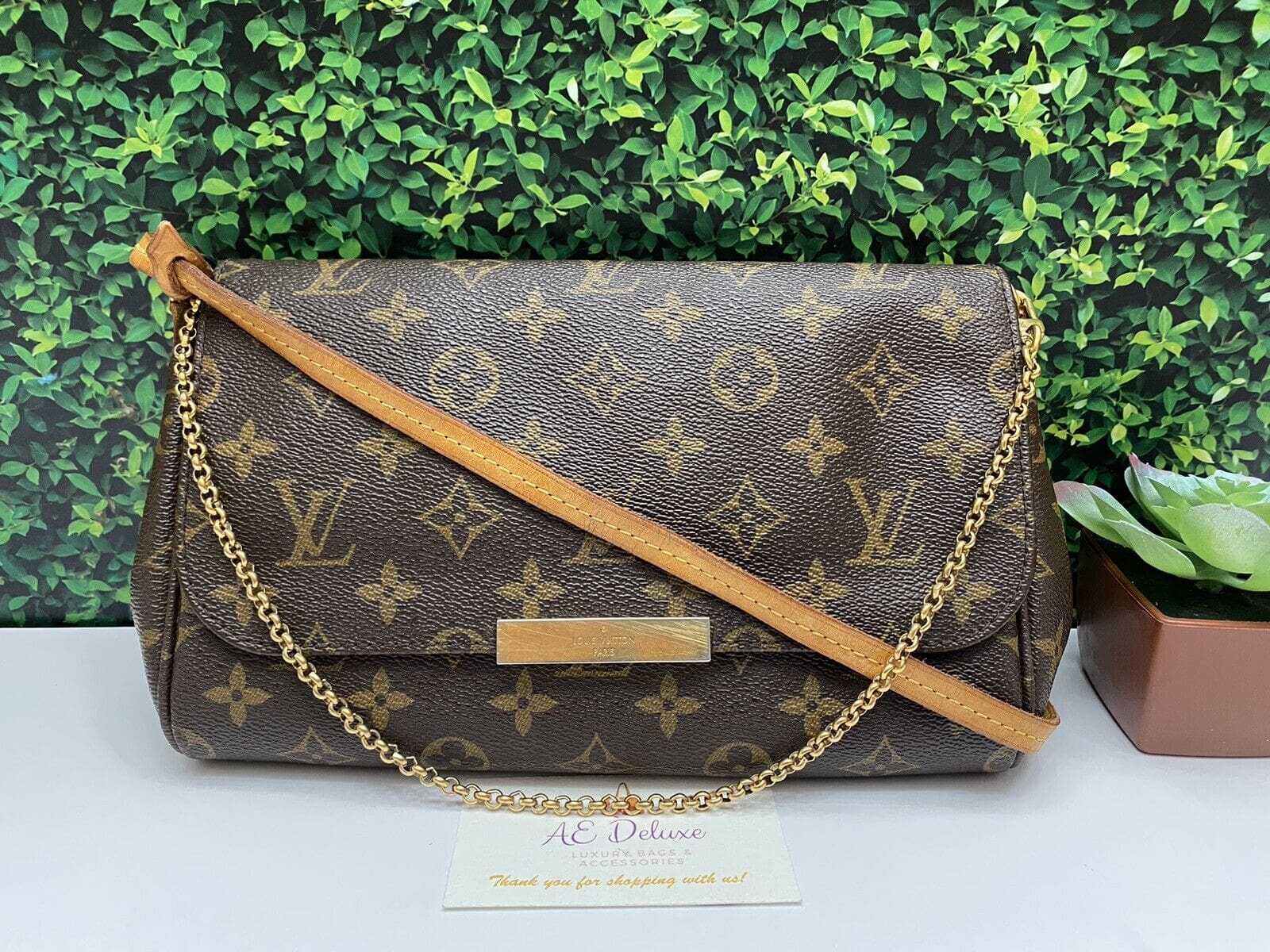 Louis Vuitton Damier Favorite MM Clutch Bag Chain Shoulder N41129 Rewards   Monetha