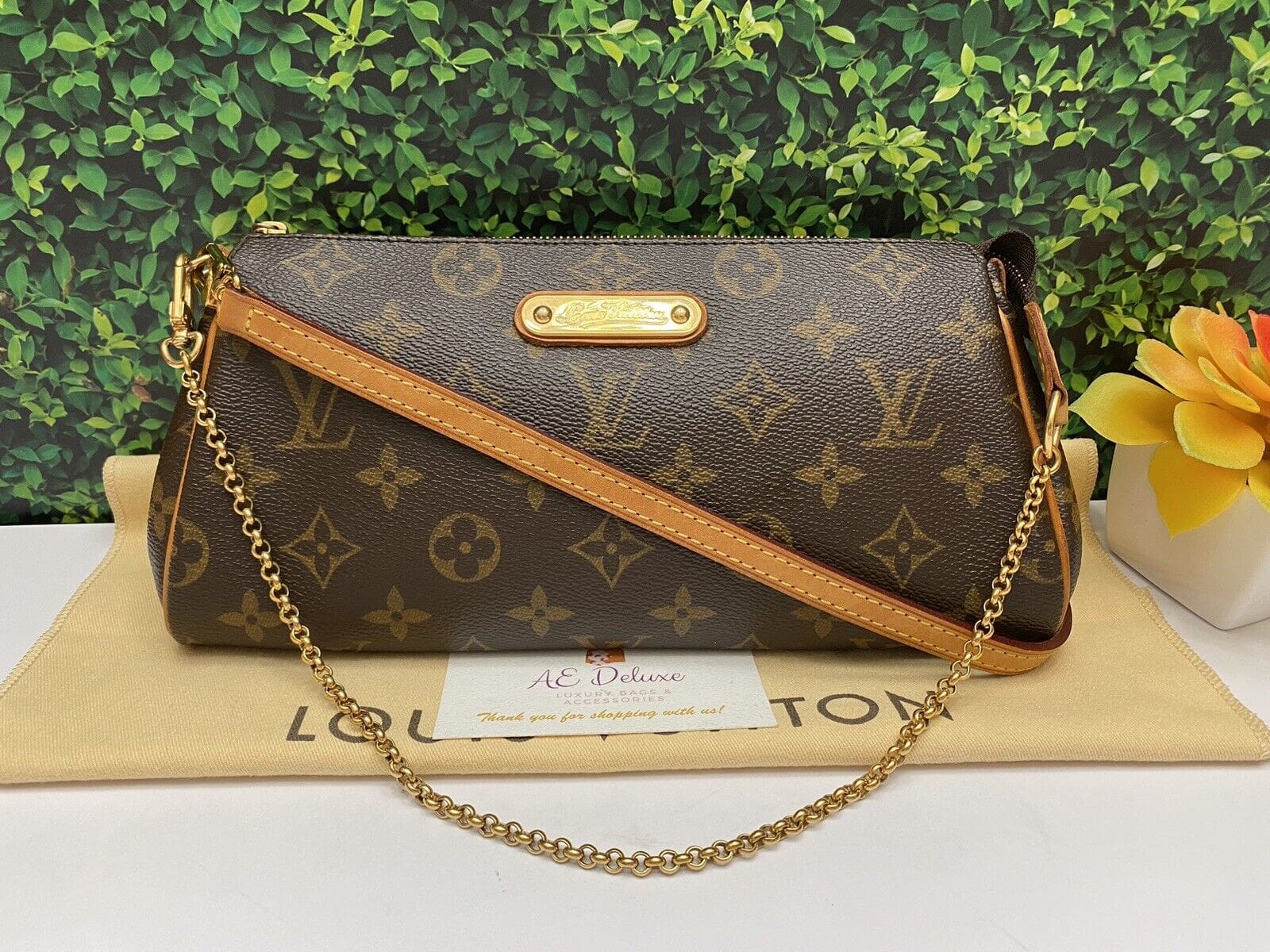 ❤️‍🩹SOLD❤️‍🩹 Louis Vuitton Eva Monogram Chain Clutch Purse Crossbody  Bag(DU1099) - Reetzy