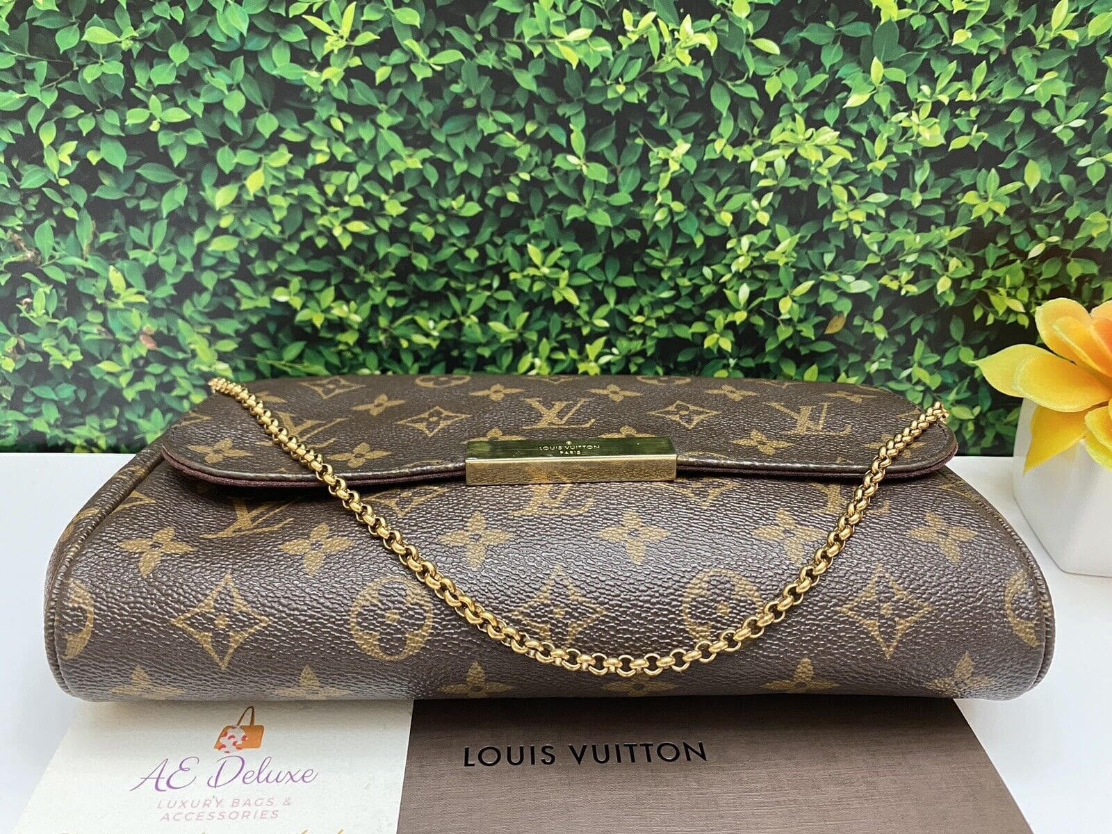 Louis Vuitton Favorite MM Monogram Chain Clutch Crossbody (DU0124) - Reetzy