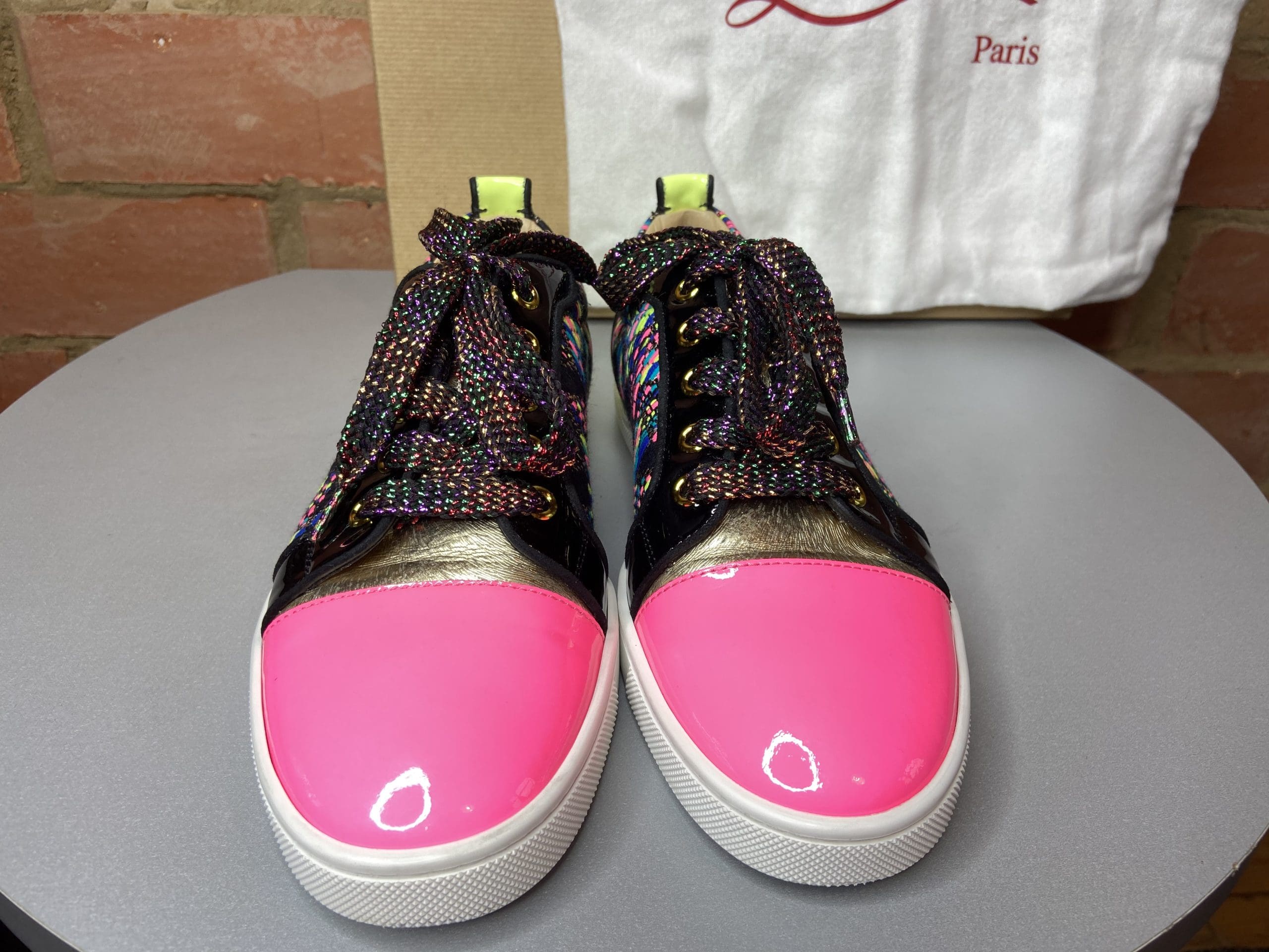 Christian Louboutin Multicolor Woven Leather Louis Orlato High Top Sneakers  Size 45 Christian Louboutin