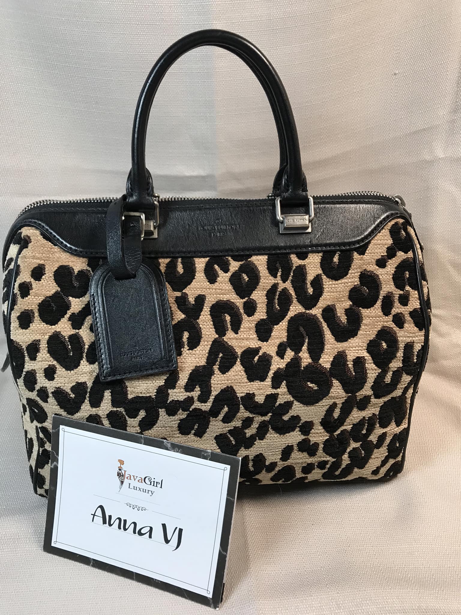 78 - A LIMITED EDITION STEPHEN SPROUSE LEOPARD PRINT CANVAS SPEEDY