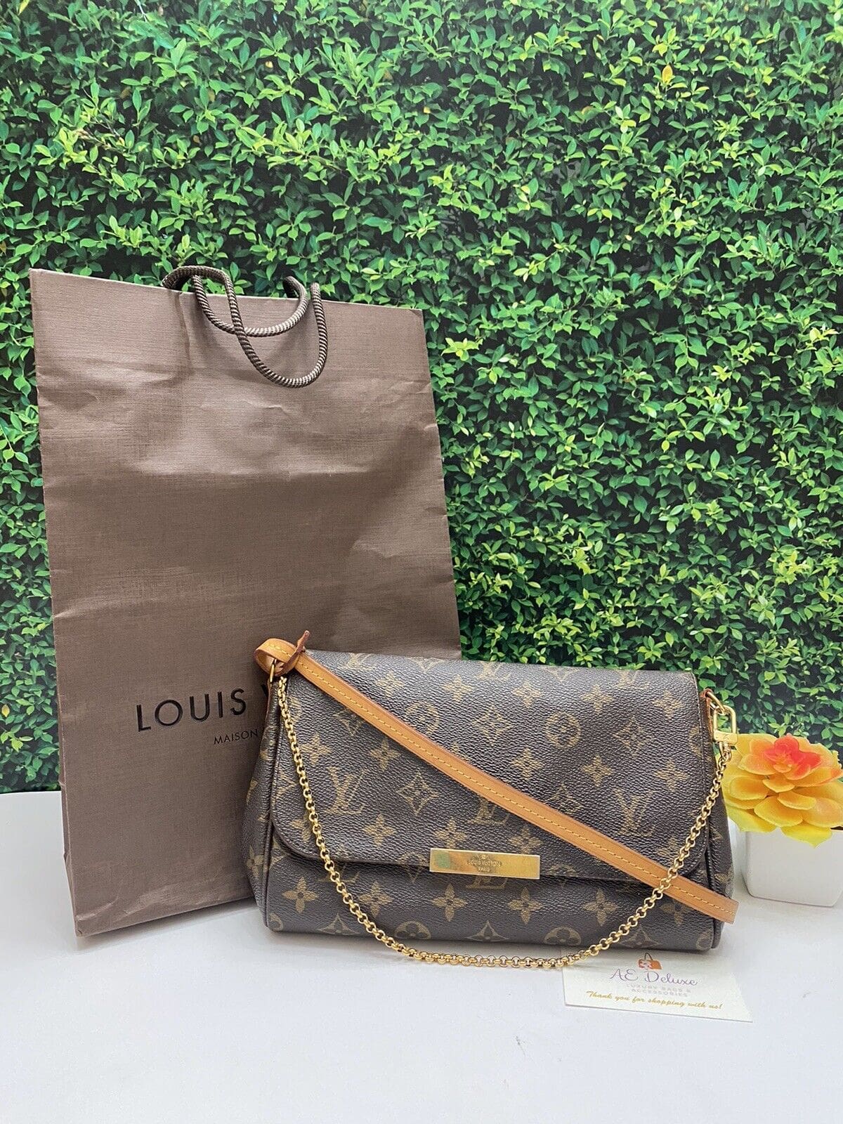 Louis Vuitton Favorite MM Crossbody Damier Ebene Chain - Receipt, Box, Dust  bag