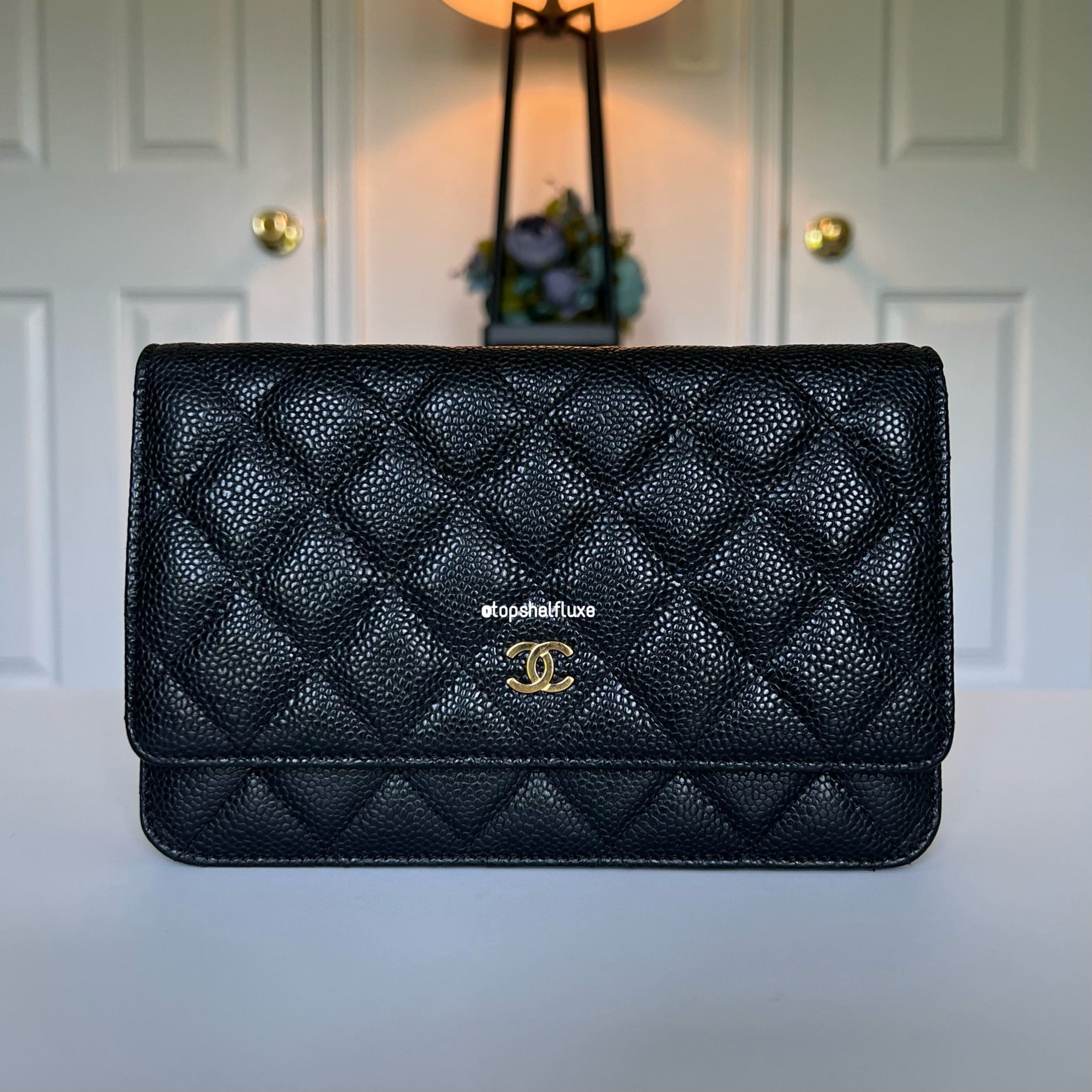 New CHANEL 2023 Wallet on Chain Caviar Leather Black WOC Bag SILVER HW  MICROCHIP