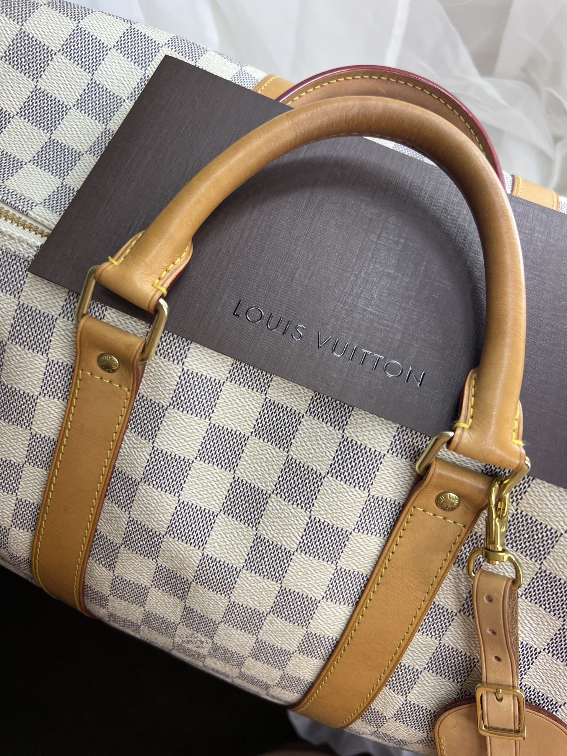 Louis Vuitton Keepall 55 Bandouliere Damier Azur in United States