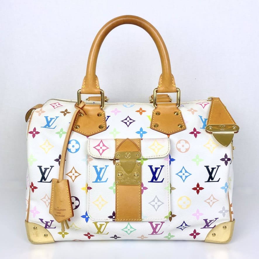 Limited Edition Speedy 30 in Blanc/White Multicolor (SP2110) - Reetzy
