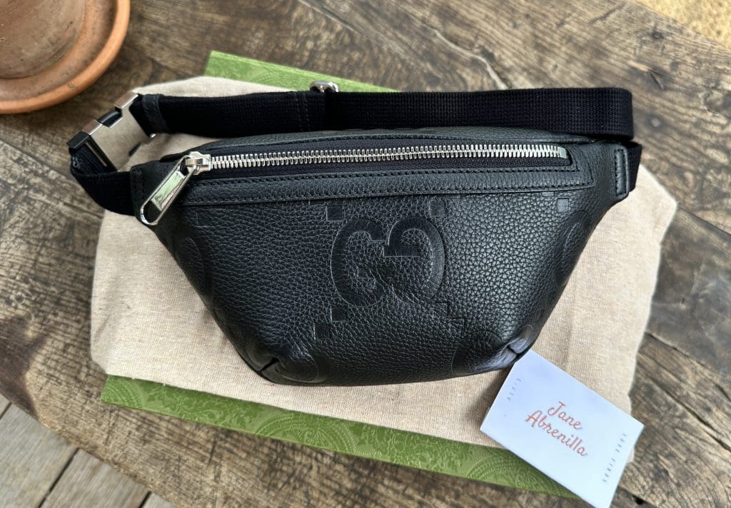 Jumbo GG small belt bag in black leather