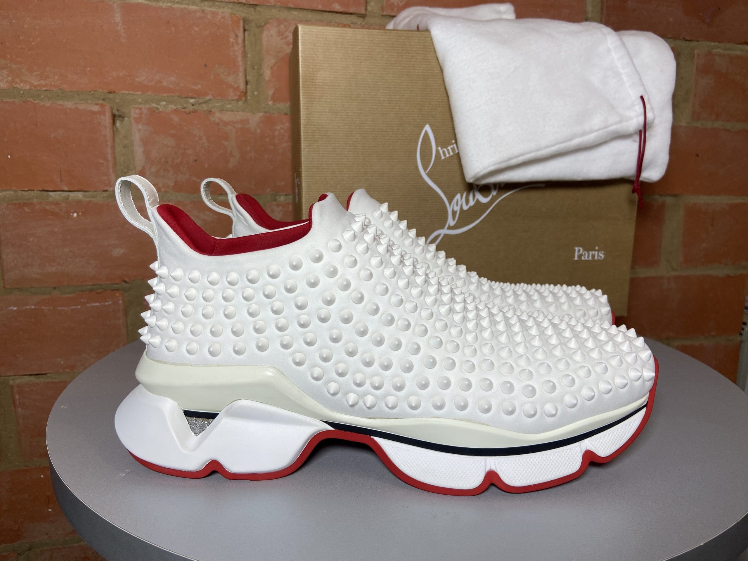 Spike Sock Donna Flat Neoprene White Snow Mat Sneakers 40.5 - Reetzy