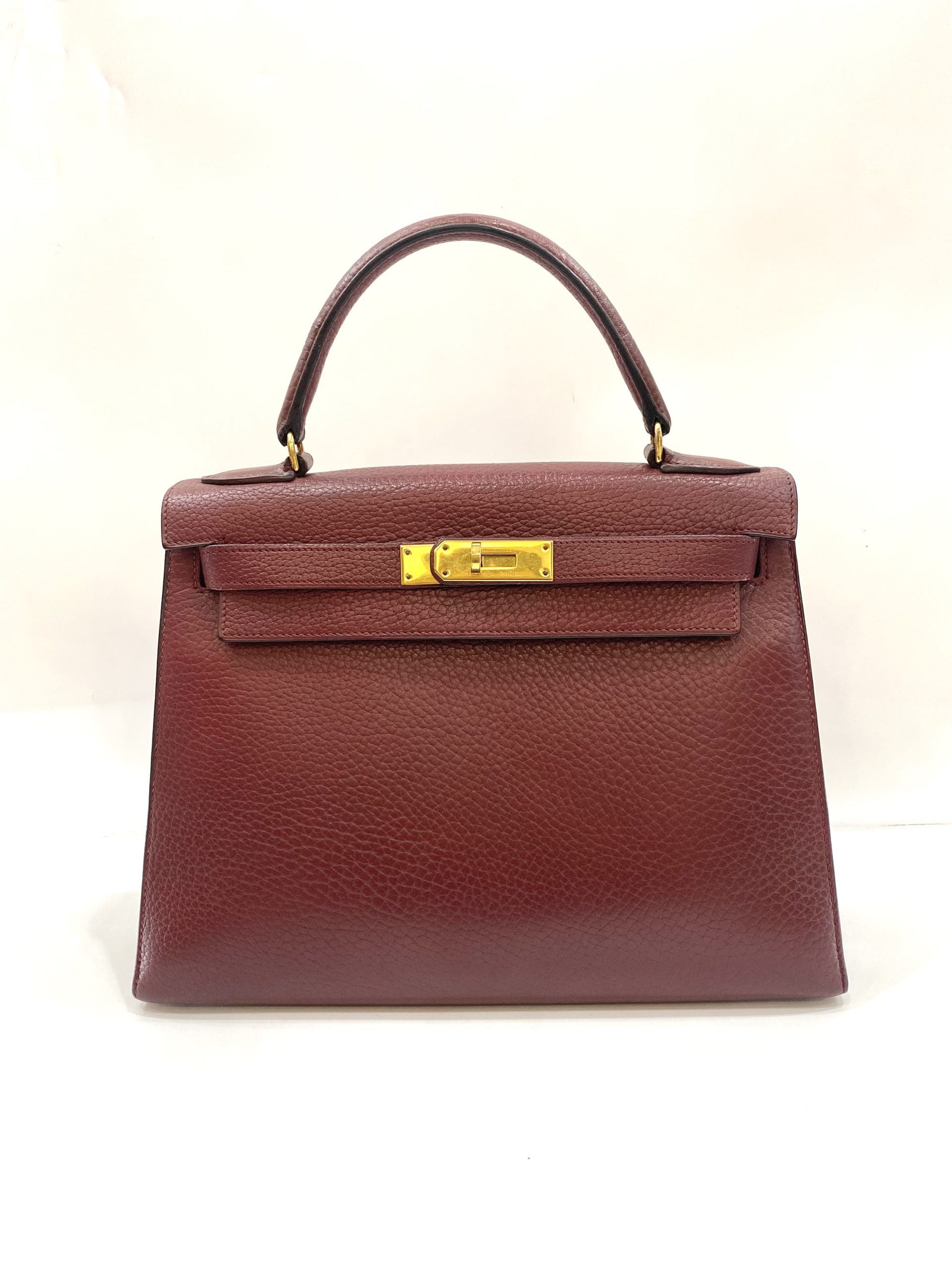 HERMES K28 Kelly 28 Sellier Vintage Rouge H Ardennes Leather Gold Hardware  GHW #M circle - Reetzy